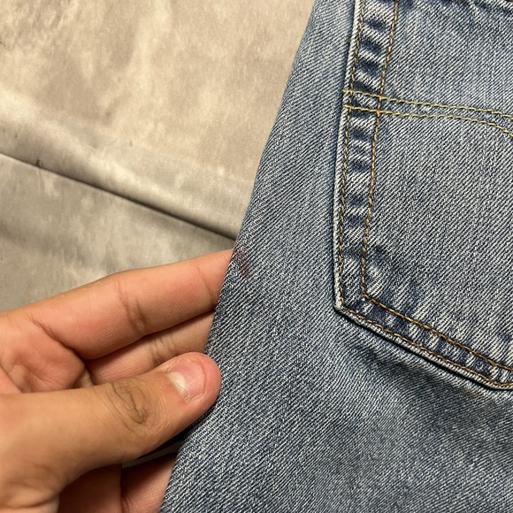 Levis 550 Jeans Mens 16 28x28 Blue Denim Relaxed Fit Straight Leg Cotton Zip Fly - Picture 9 of 11